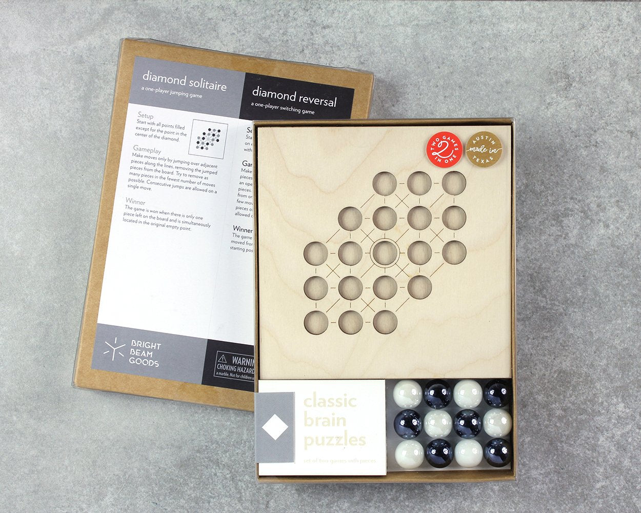 Diamond marble game in packaging