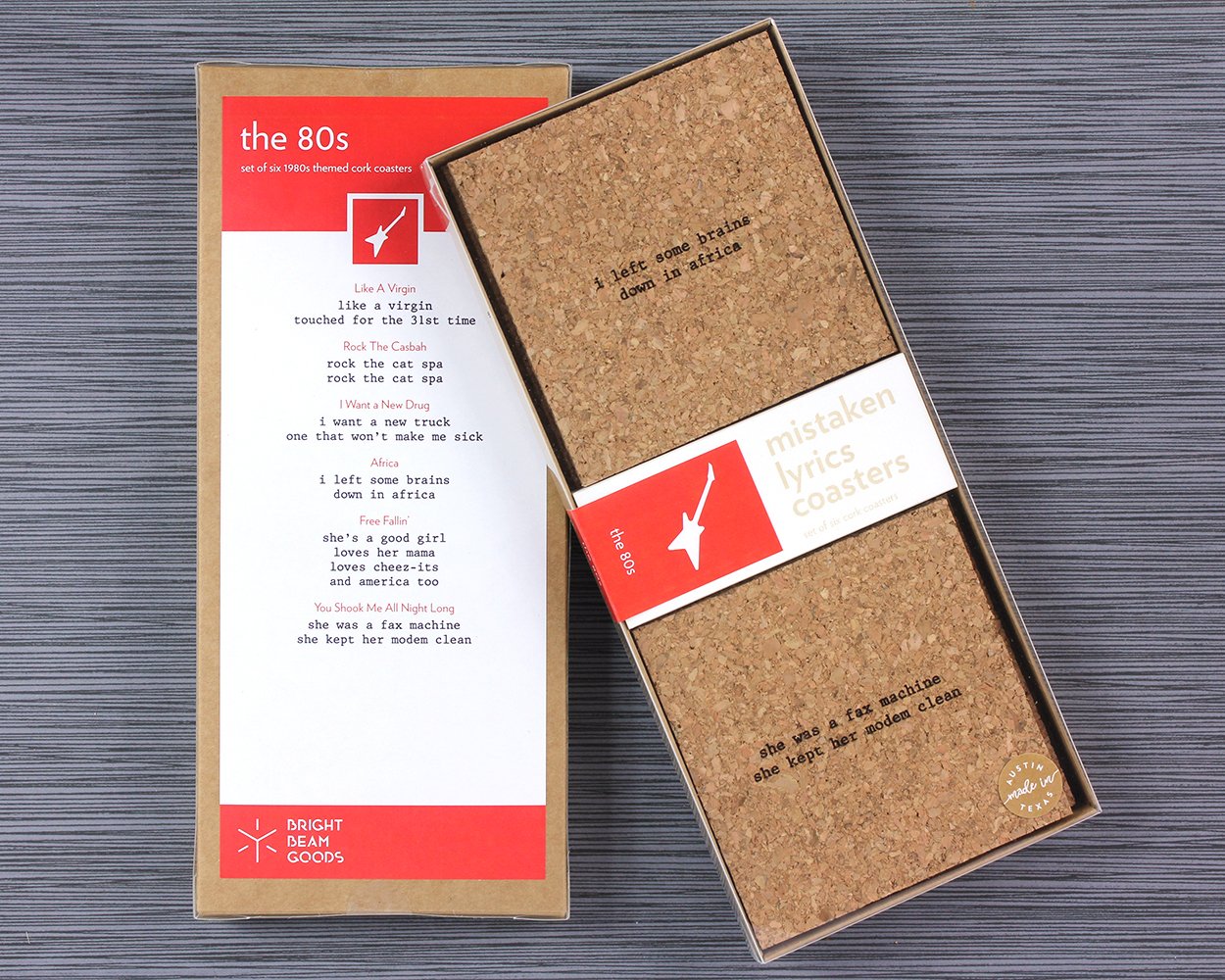 80s mistaken lyrics coasters in box