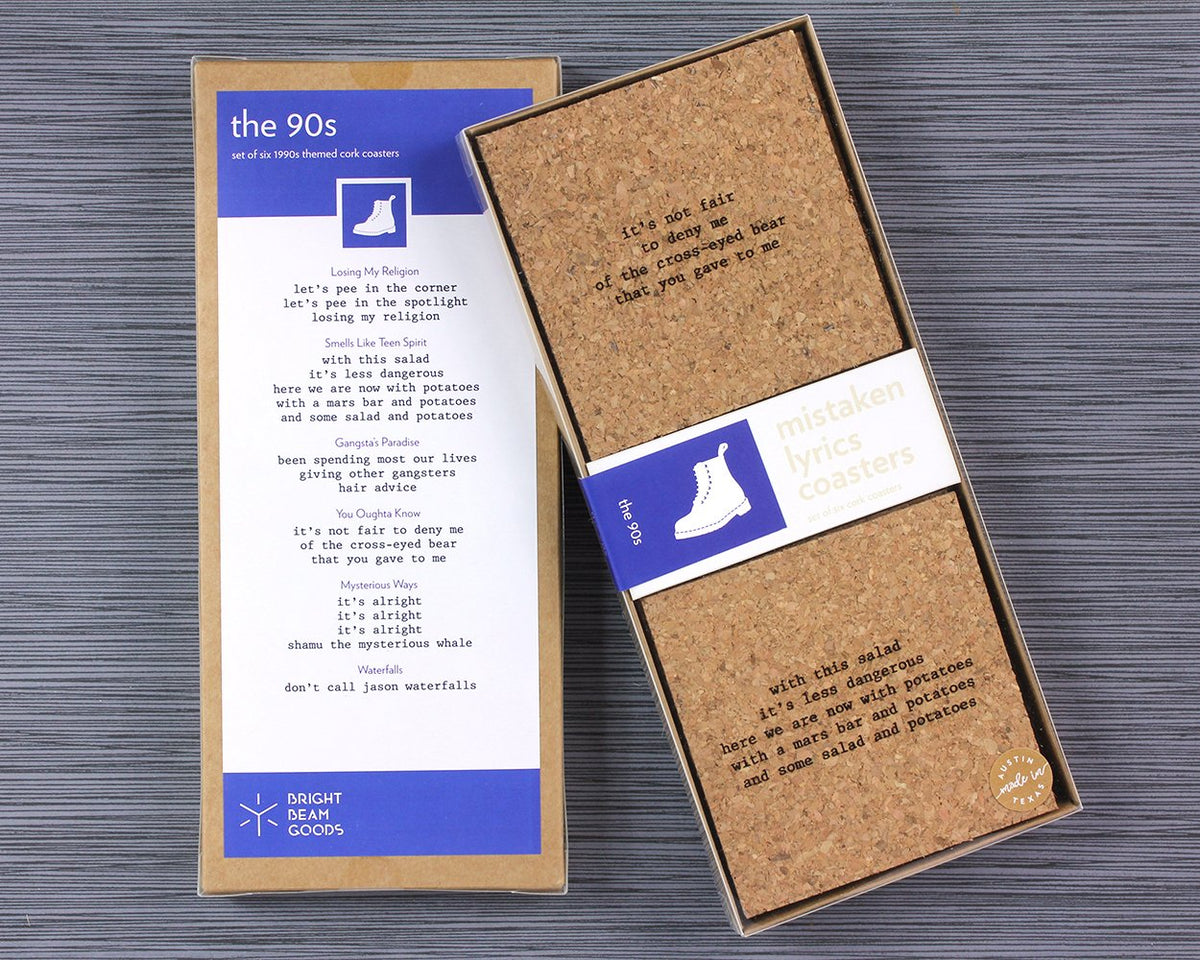 90s mistaken lyrics coasters in box
