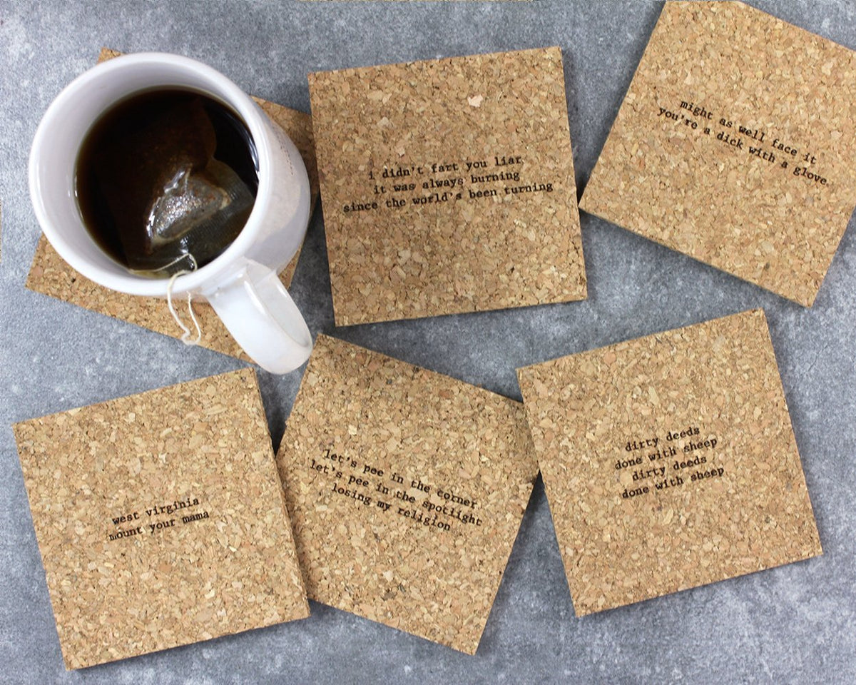 Inappropriate mistaken lyrics coasters unpackaged