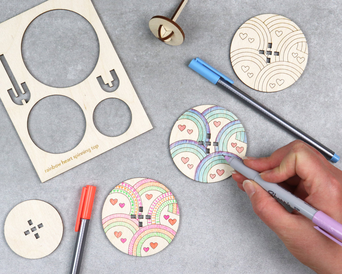 Rainbow Whimsy Large Spinning Top Kit