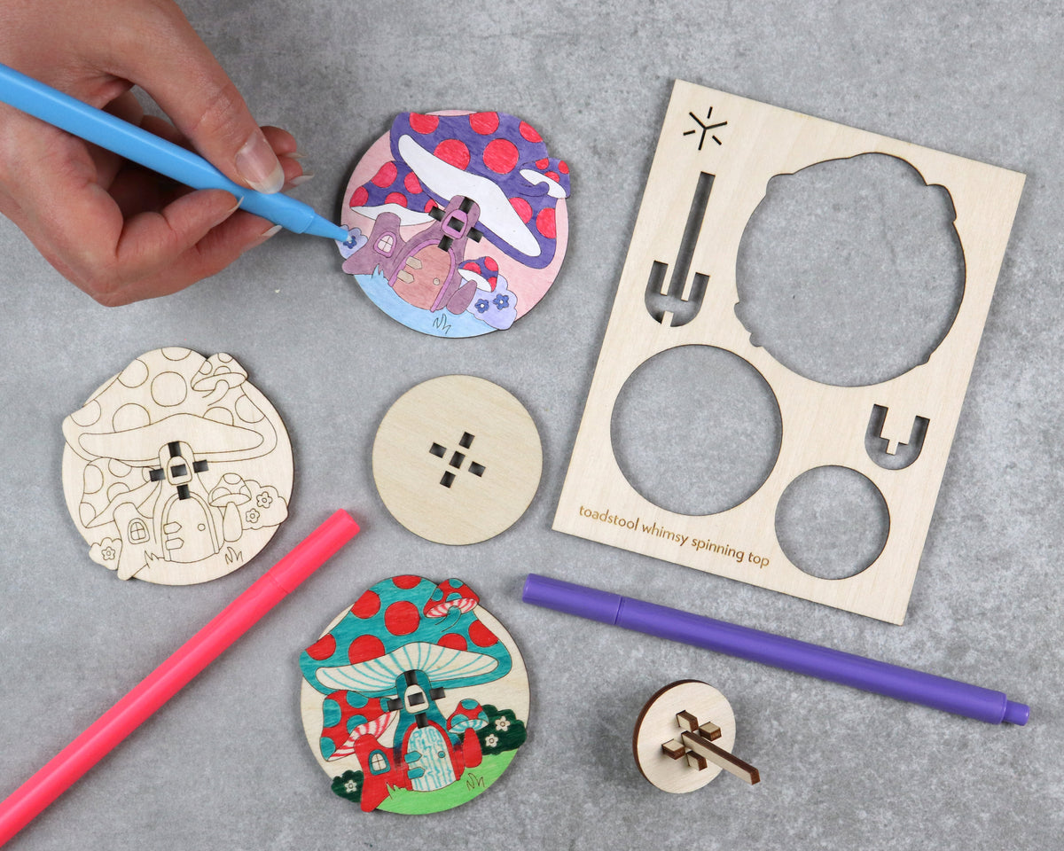 Toadstool Whimsy Large Spinning Top Kit